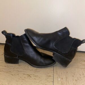 Steve Madden Black Ankle Booties with Elastic Panels